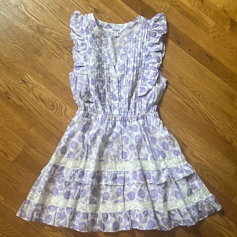 BB Dakota Lavender Floral Dress with Ruffle